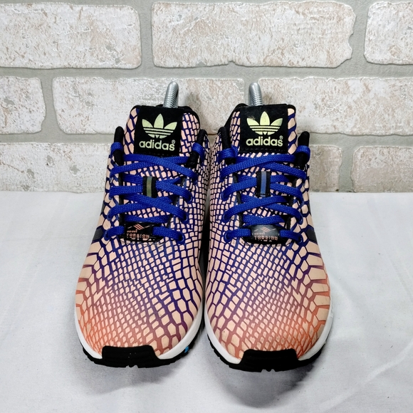 Adidas Torsion ZX Flux Athletic Training Shoes Women 6 Orange Black Activewear - Picture 3 of 9